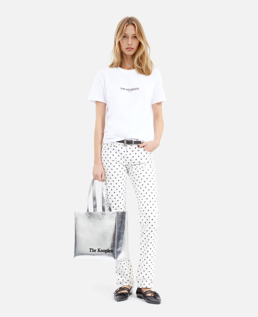 The Kooples WOMEN SILVER silver leather-effect tote bag