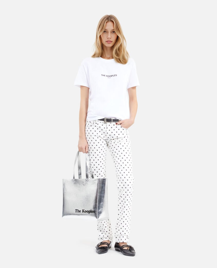 The Kooples MUJER SILVER bolsa de la compra plateada efecto piel