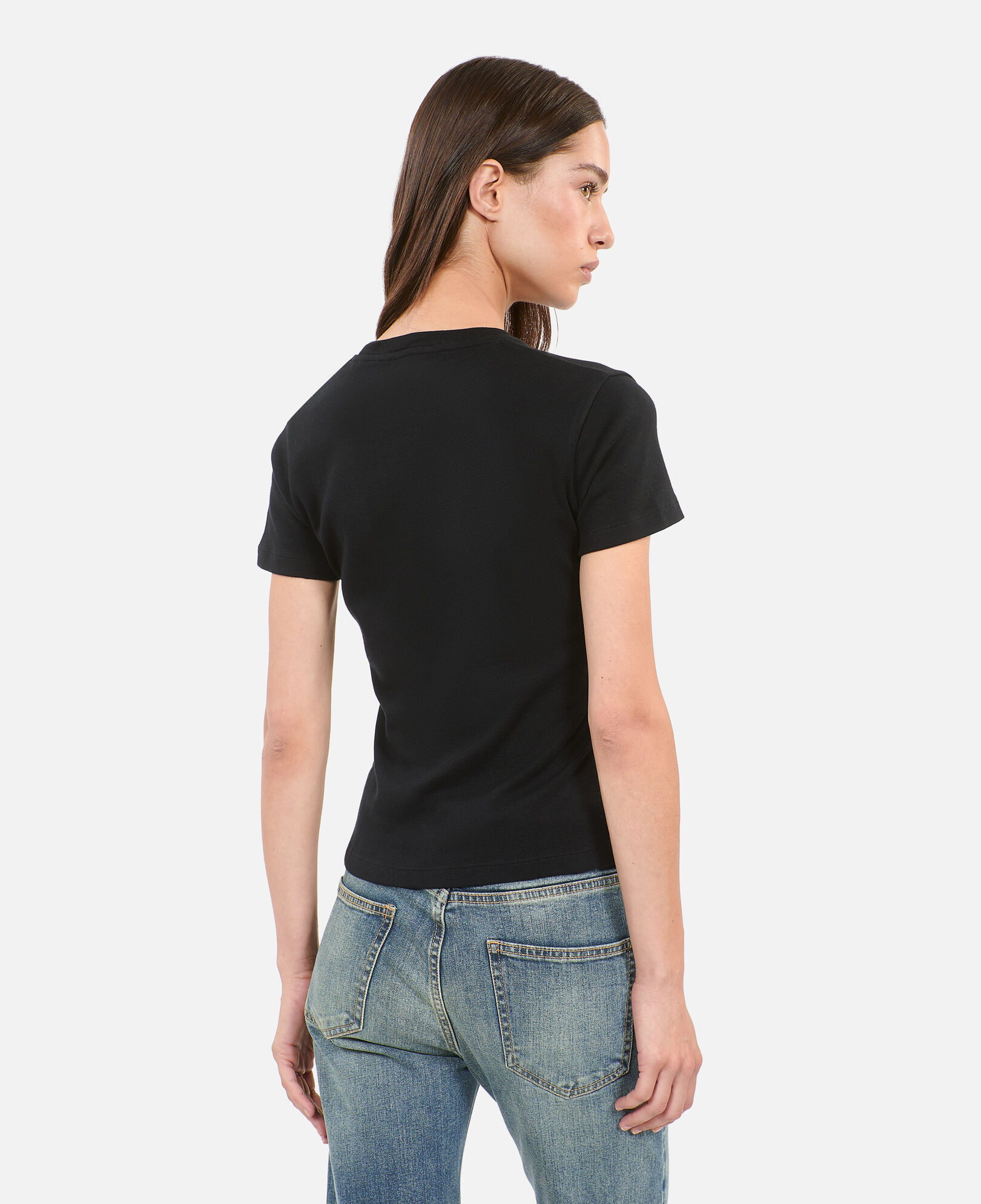 The Kooples WOMEN BLACK black t-shirt with serigraphy