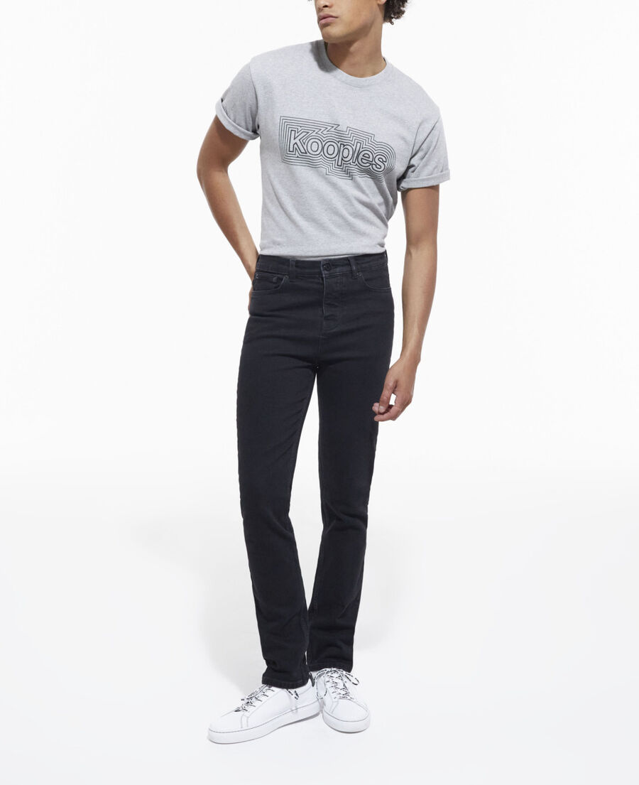 gray t-shirt with screen print