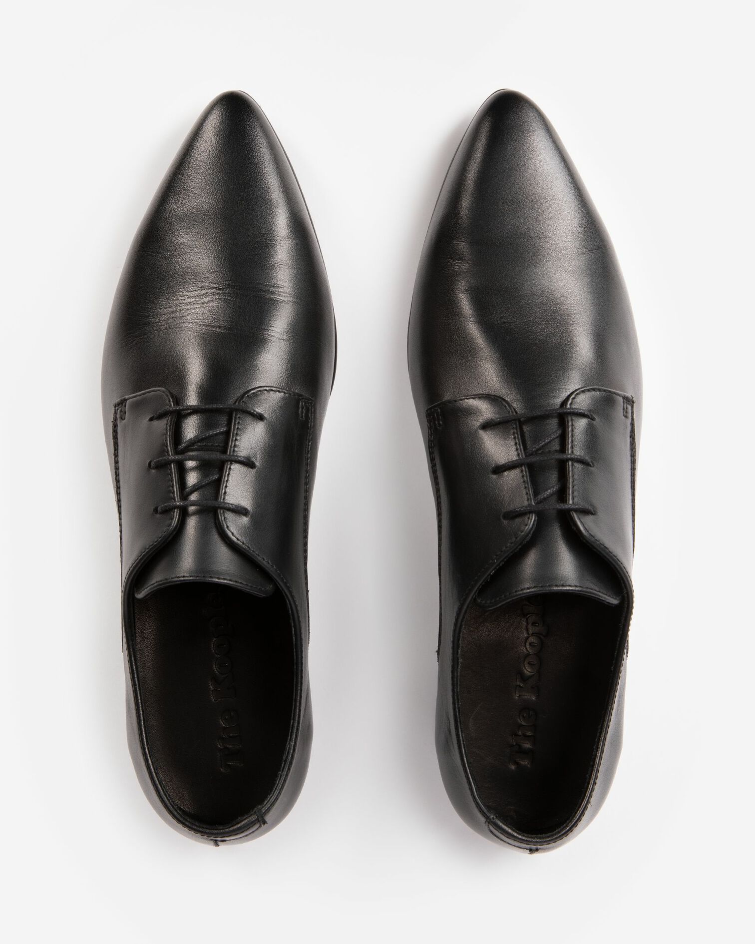 Black leather Derbies, BLACK, hi-res image number null