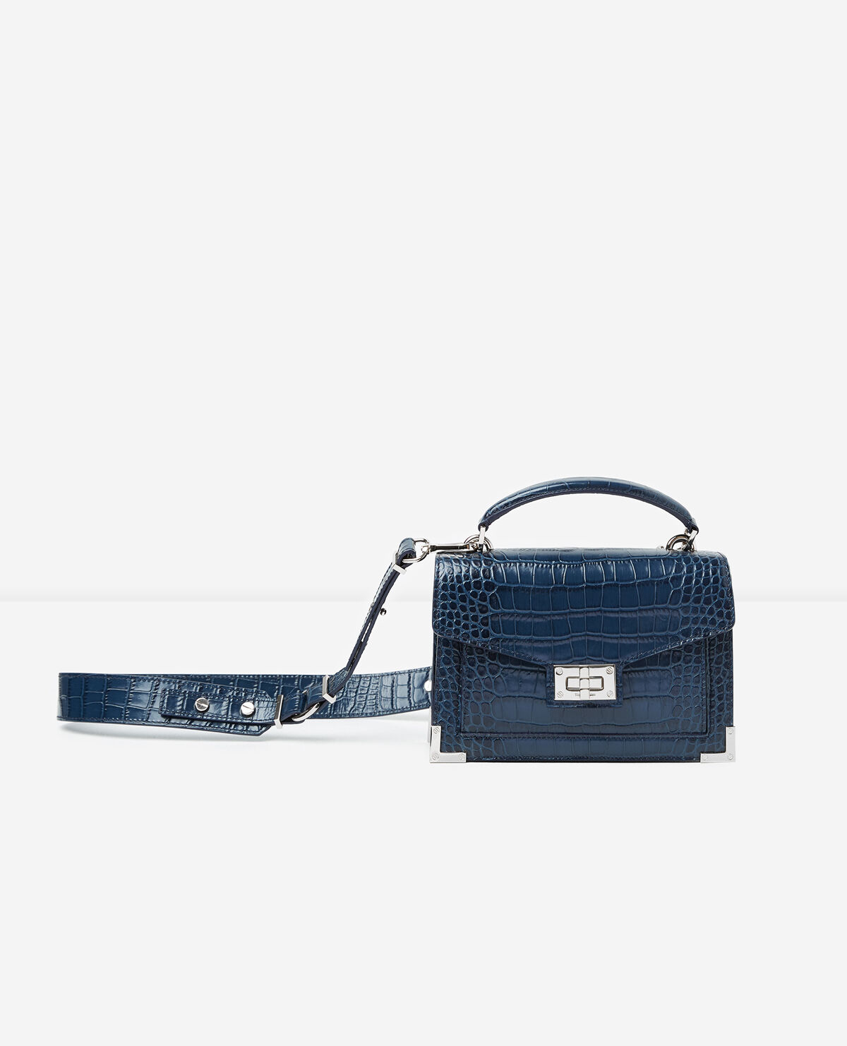 Mini Emily bag in blue mock croc The Kooples US
