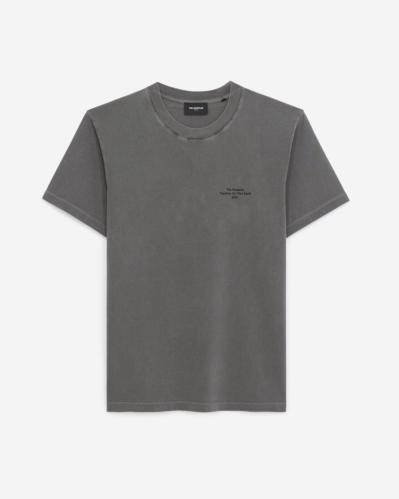 The Kooples HOMME GREY t-shirt gris coton à imprimés contrastés