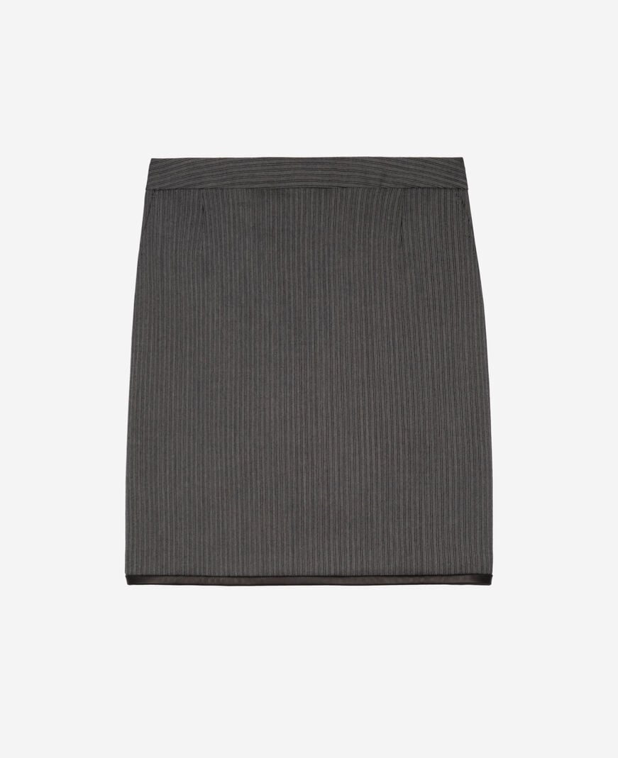 The Kooples DAMEN DARK GREY kurzer grau gestreifter rock