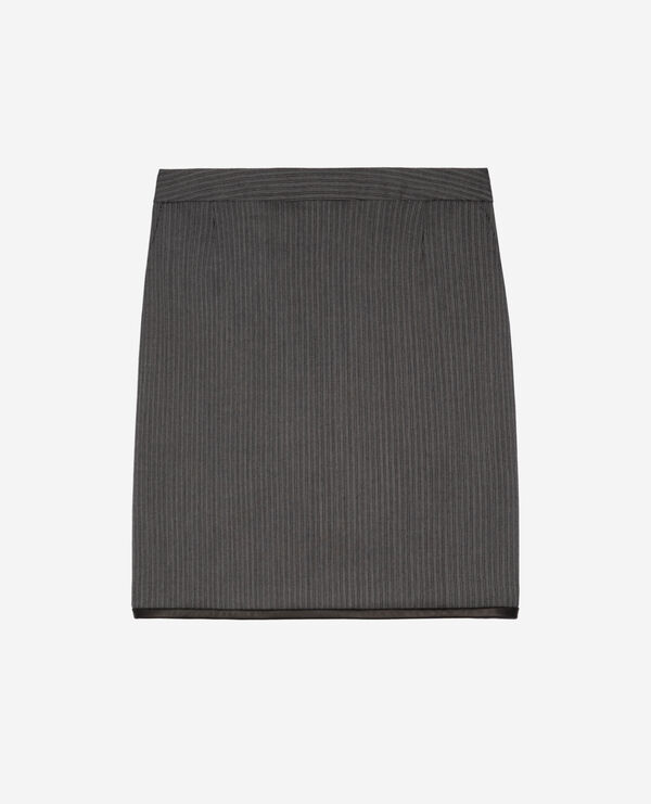 The Kooples DAMEN DARK GREY kurzer grau gestreifter rock