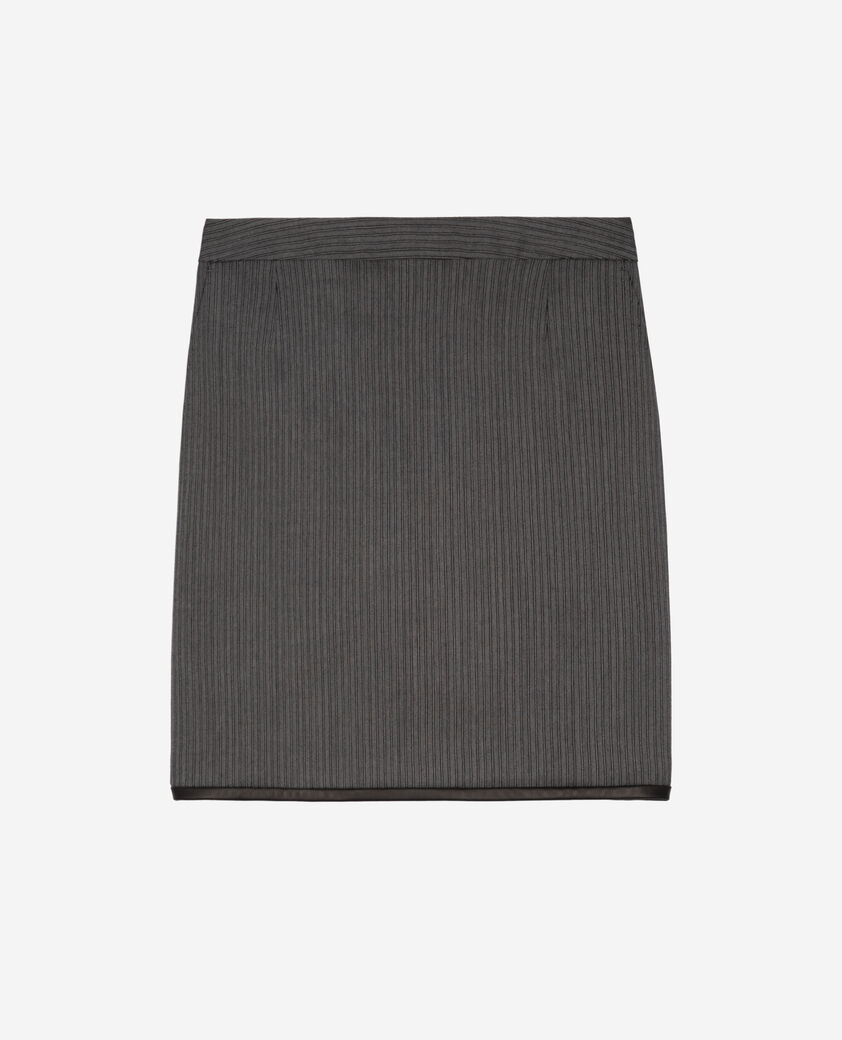 The Kooples FEMME DARK GREY jupe courte à rayures grise