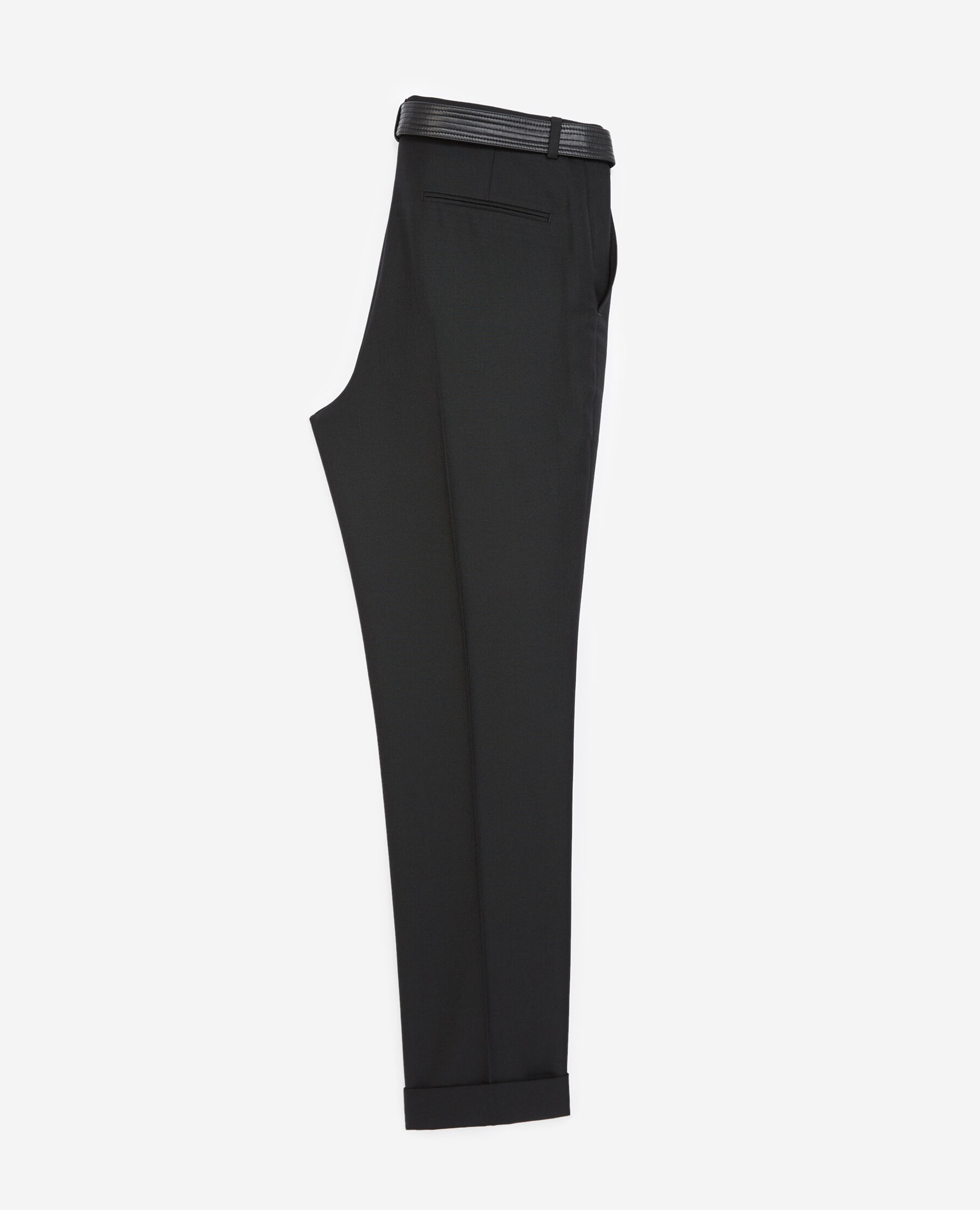 Black suit pants in wool with belt