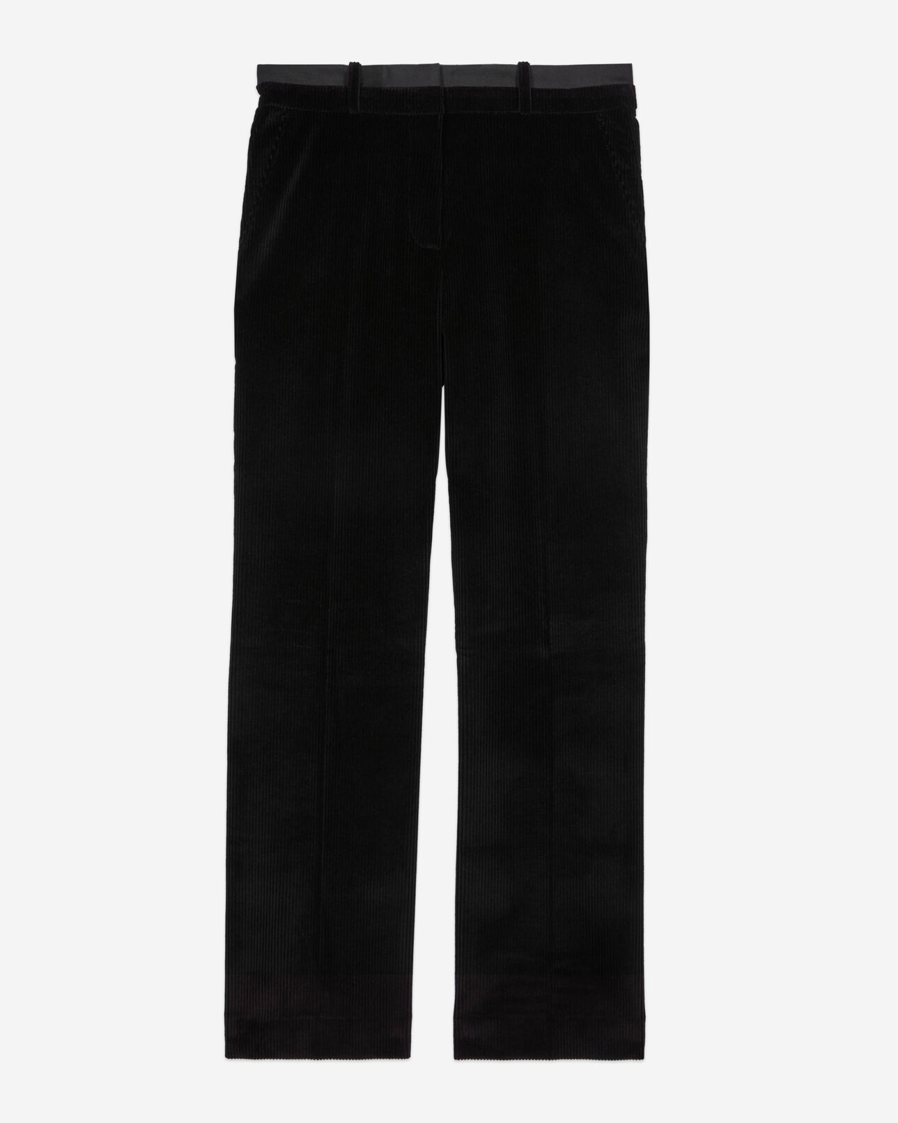 The Kooples WOMEN BLACK black corduroy straight-leg tailored pants