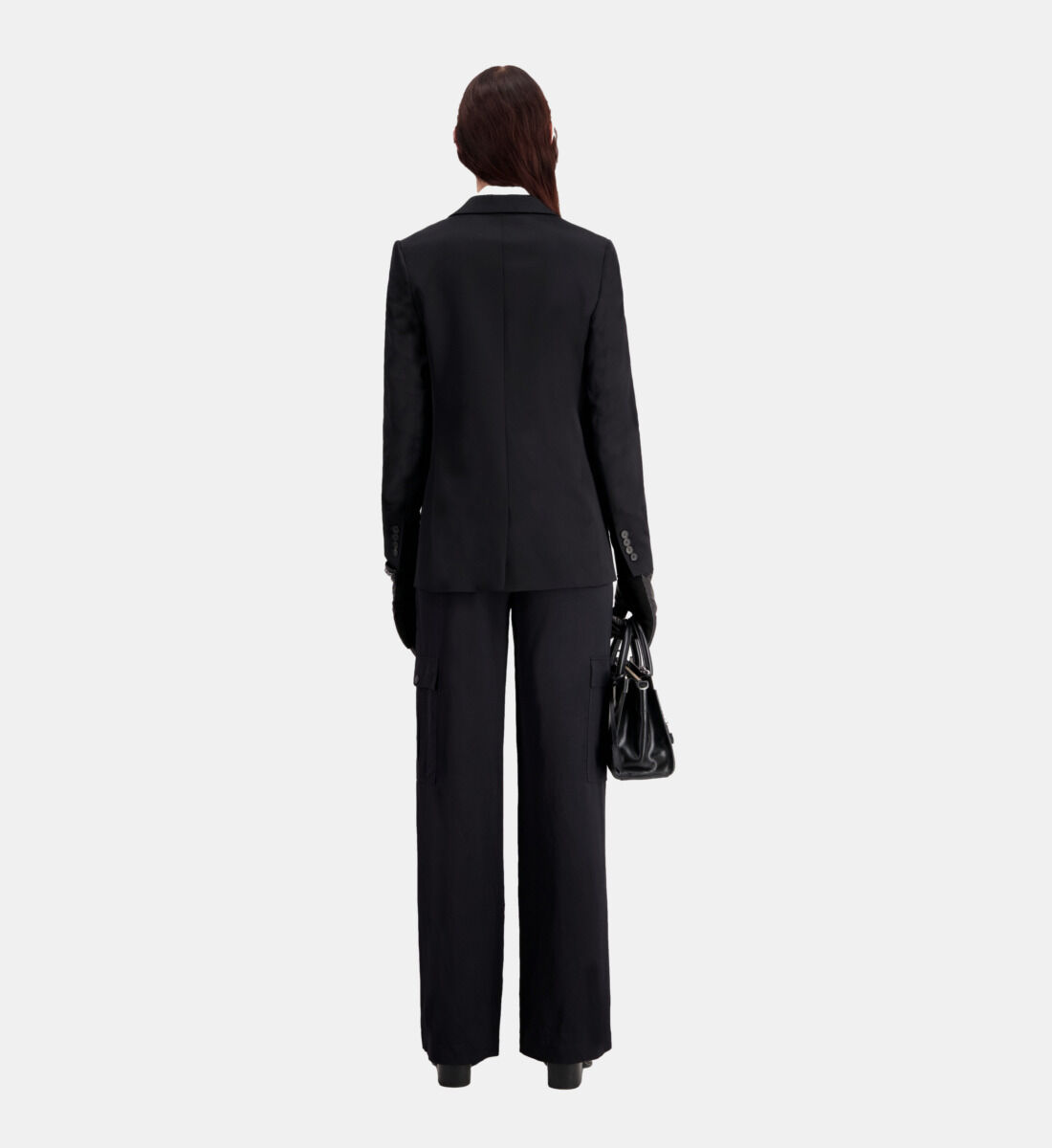 Black satin suit best sale womens