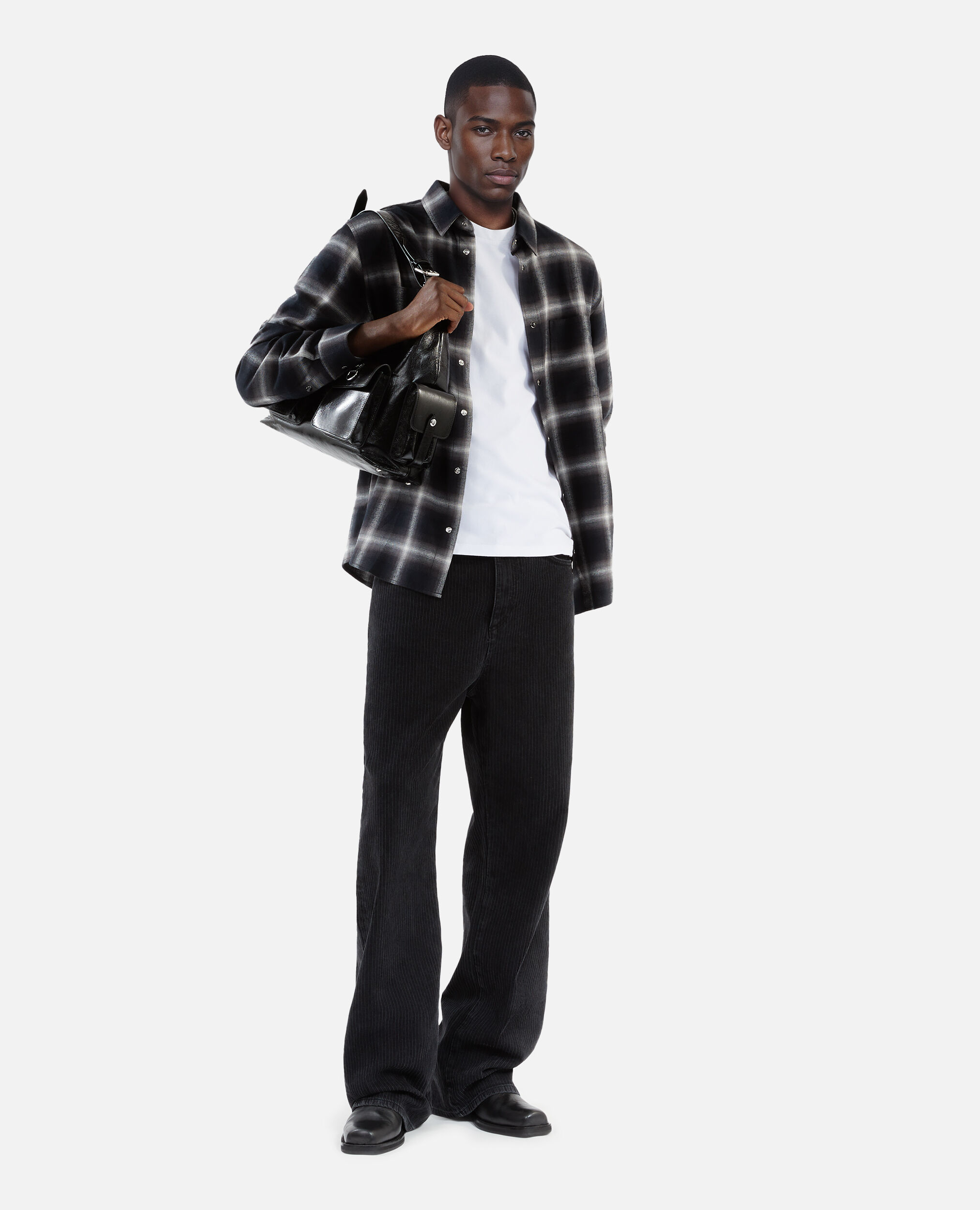 Black and white check shirt
