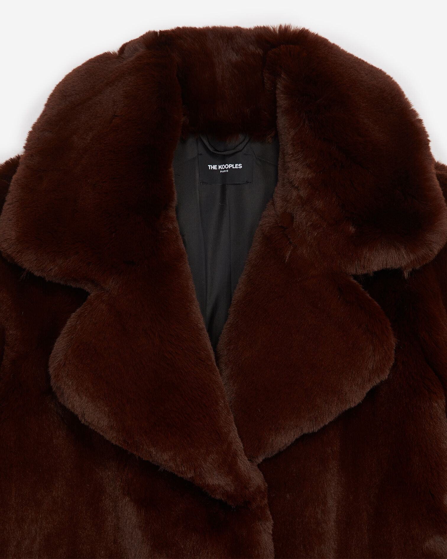 Long brown faux fur coat, BROWN, hi-res image number null