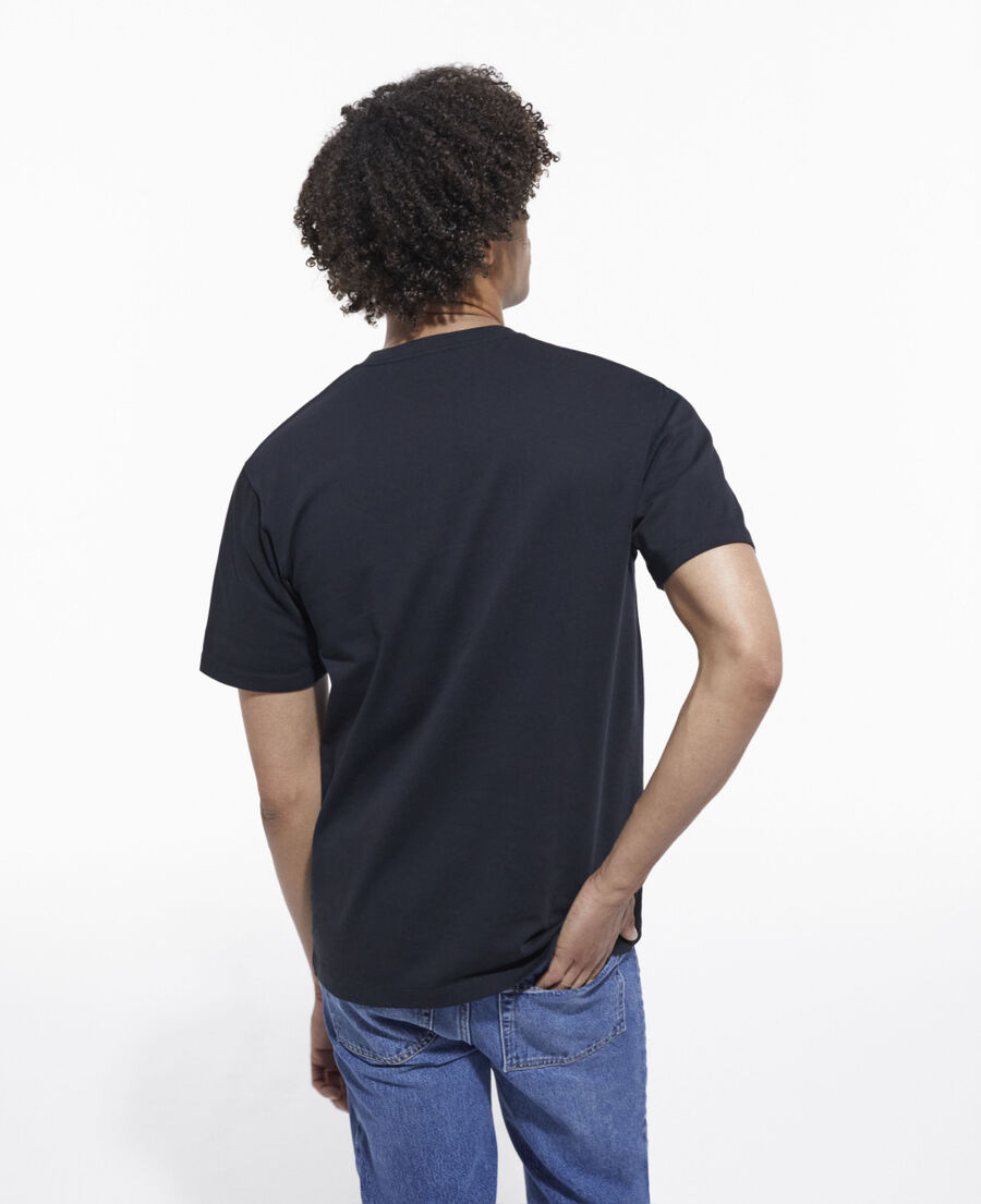 black t-shirt with screen print