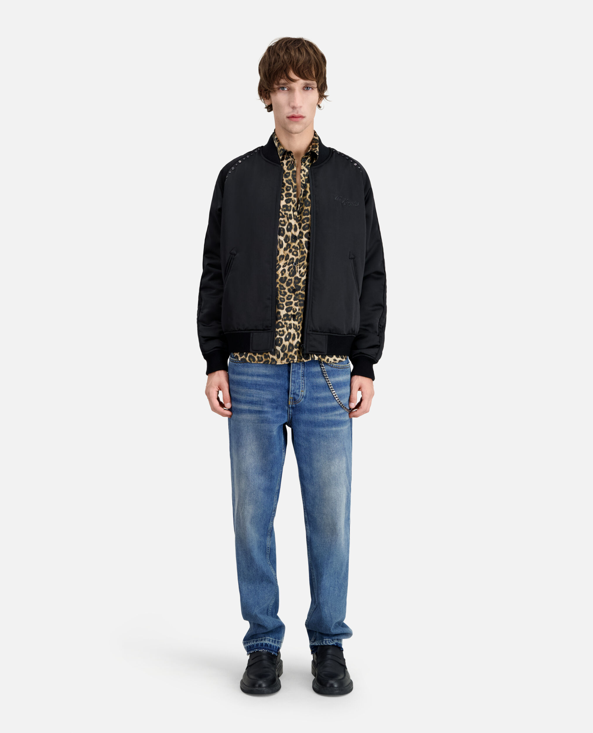 Black jacket with Wild tiger embroidery, BLACK, hi-res image number null