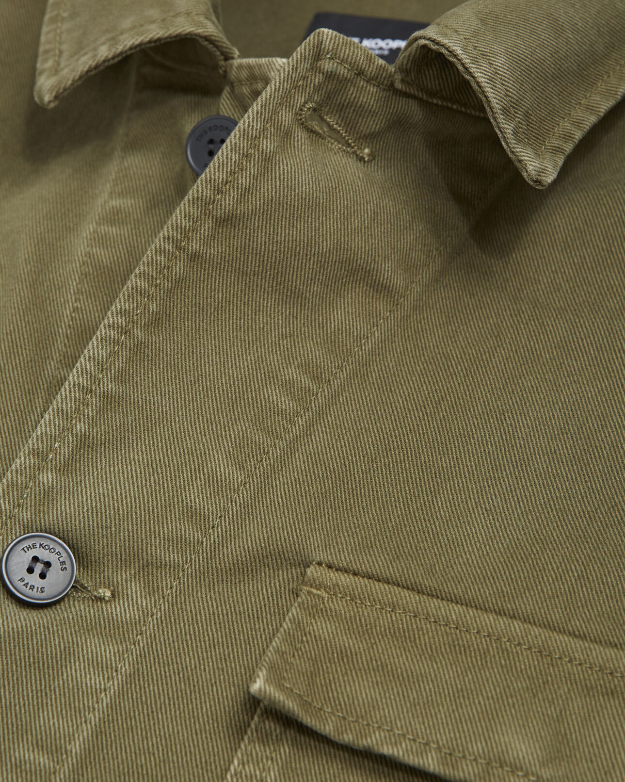 The Kooples HERREN KAKI jacke baumwolle khaki aufgesetzte taschen