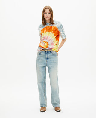The Kooples WOMEN BABY BLUE multicolor tie-dye t-shirt