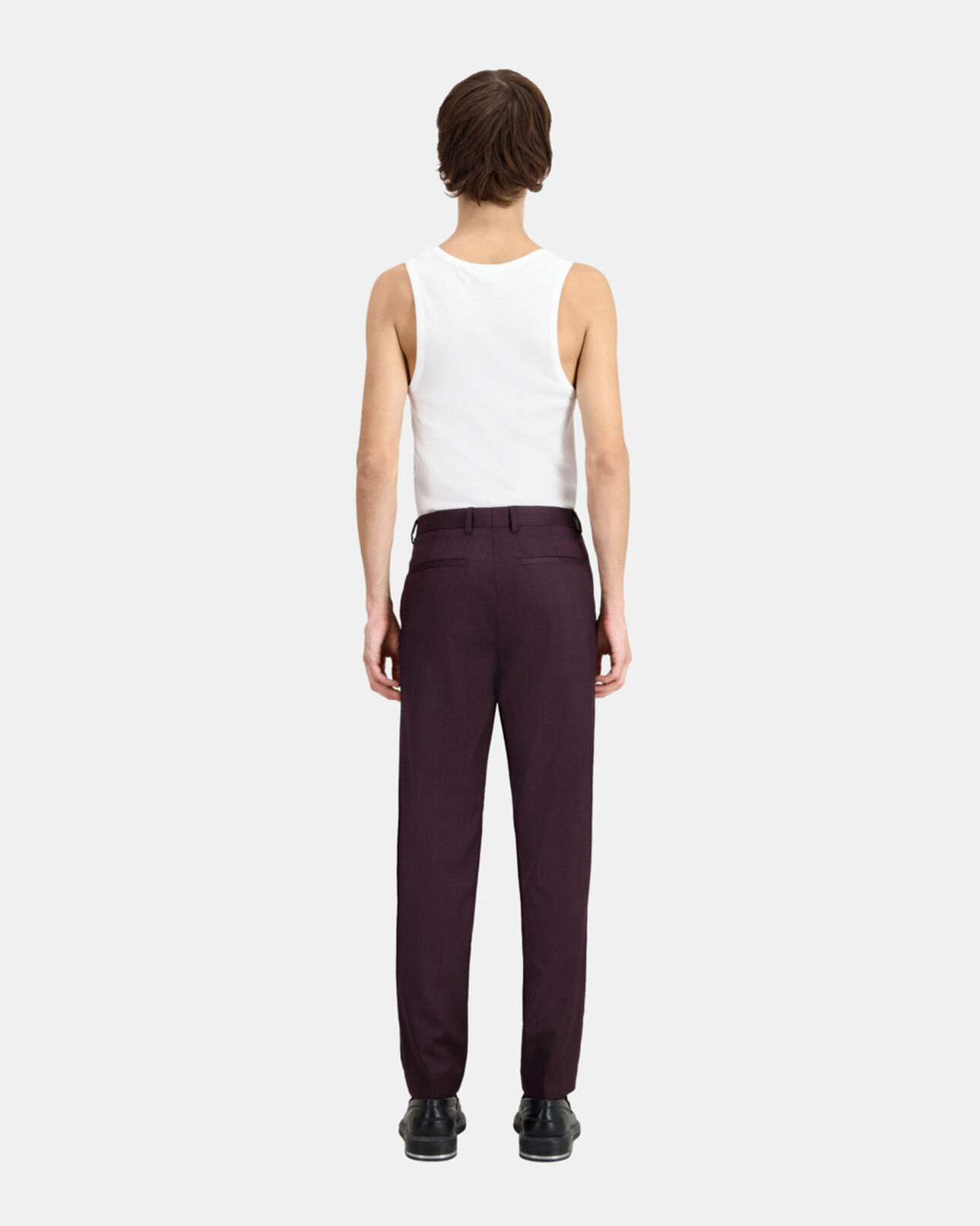 The Kooples MEN BORDEAUX burgundy checked wool suit trousers
