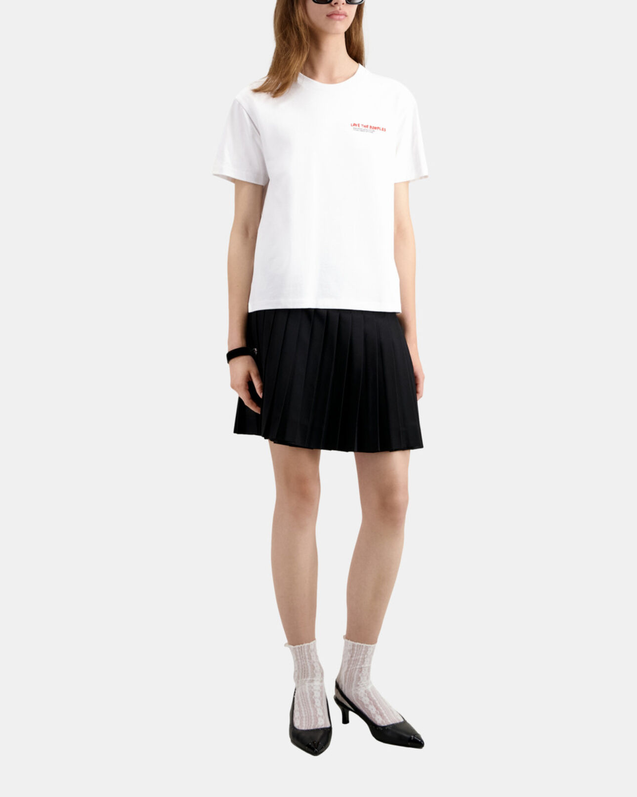 The Kooples FEMME WHITE t-shirt femme i love kooples blanc