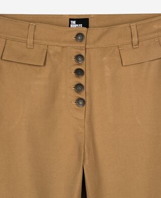 The Kooples F BEIGE flare pants in beige cotton and linen