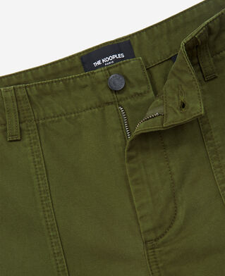 The Kooples H KAKI long khaki cotton shorts with four pockets