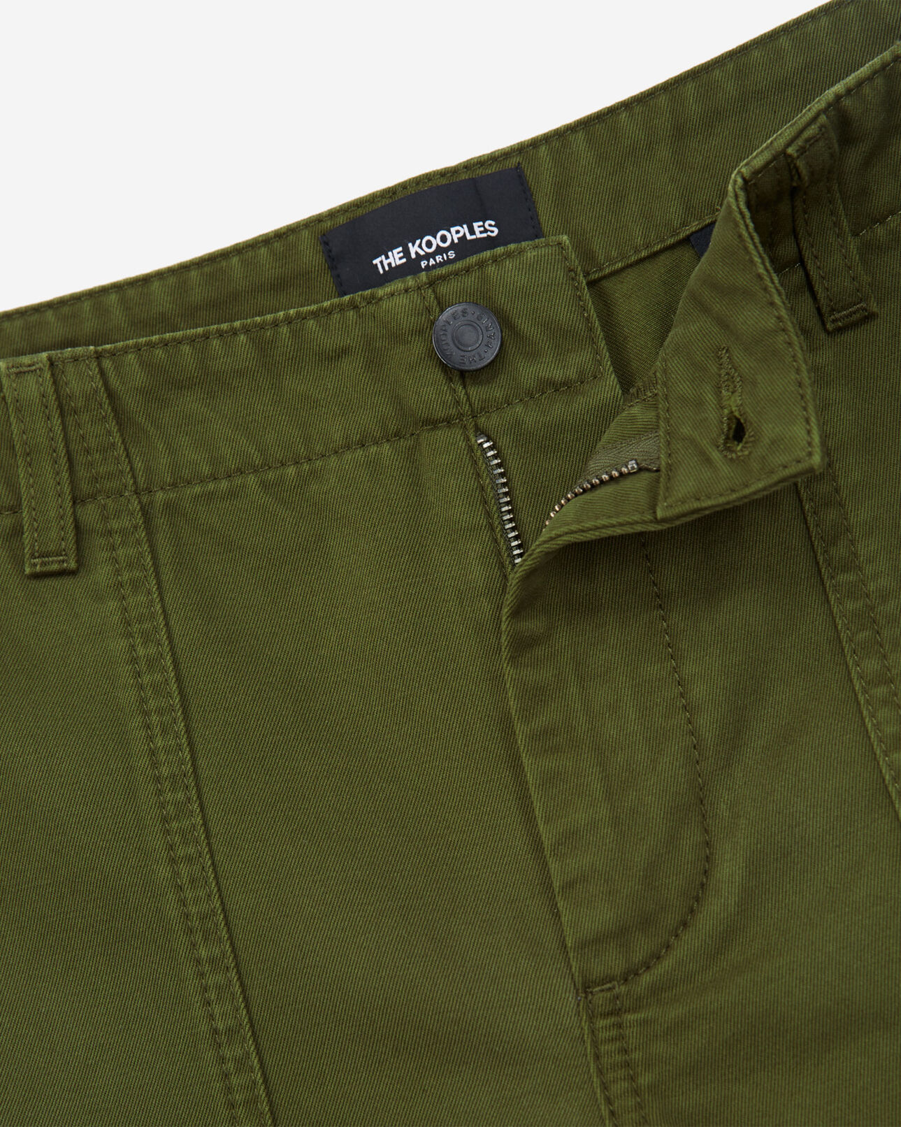 The Kooples HOMME KAKI short kaki coton long quatre poches
