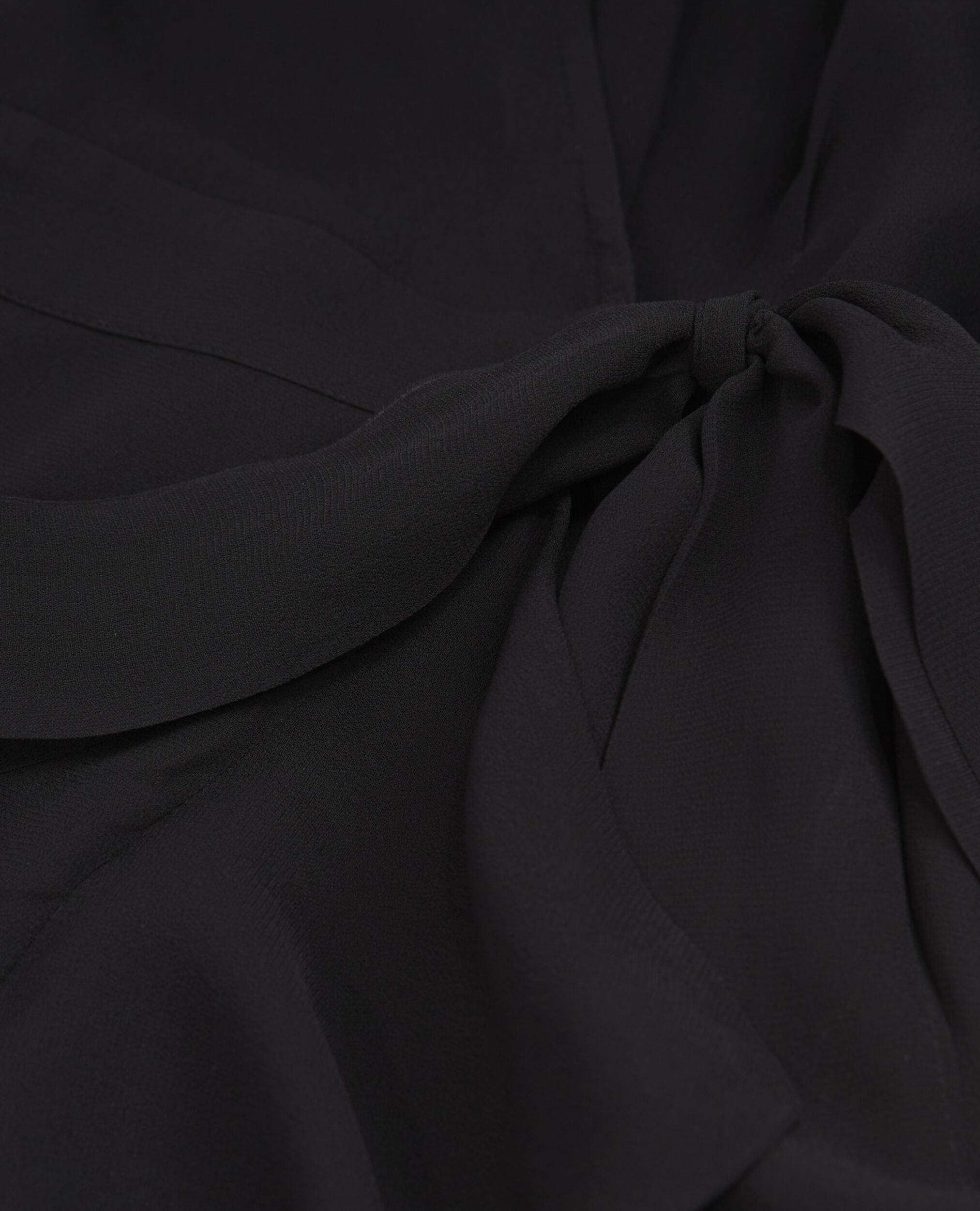 Robe portefeuille noire longue à volant, BLACK, hi-res image number null