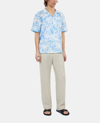 The Kooples H WHITE / BLUE short-sleeved printed shirt