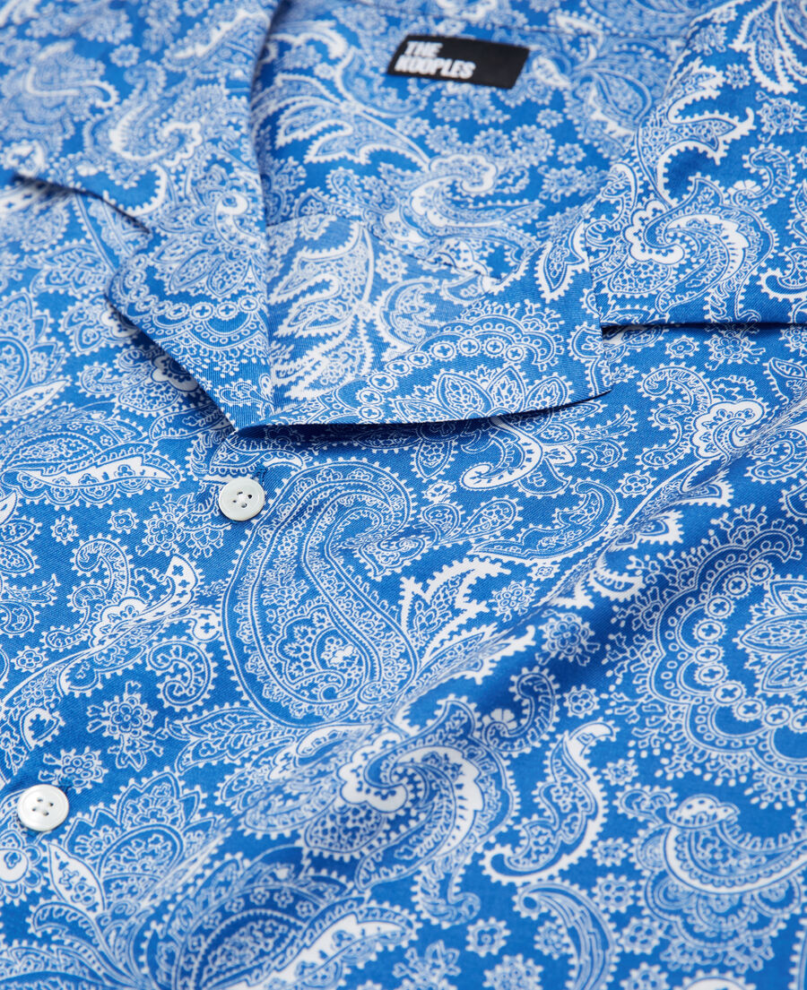 chemise imprimée bleue