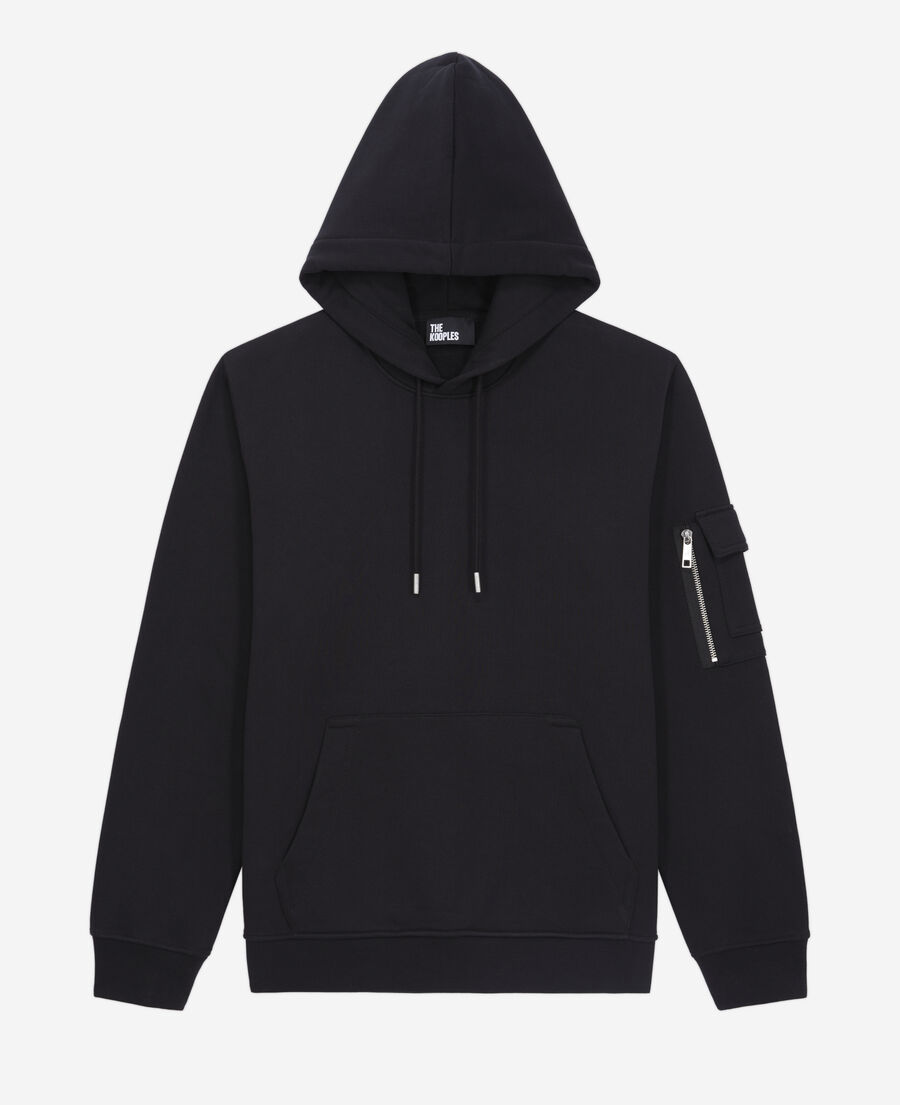 Men's Black hoodie with logo The Kooples US