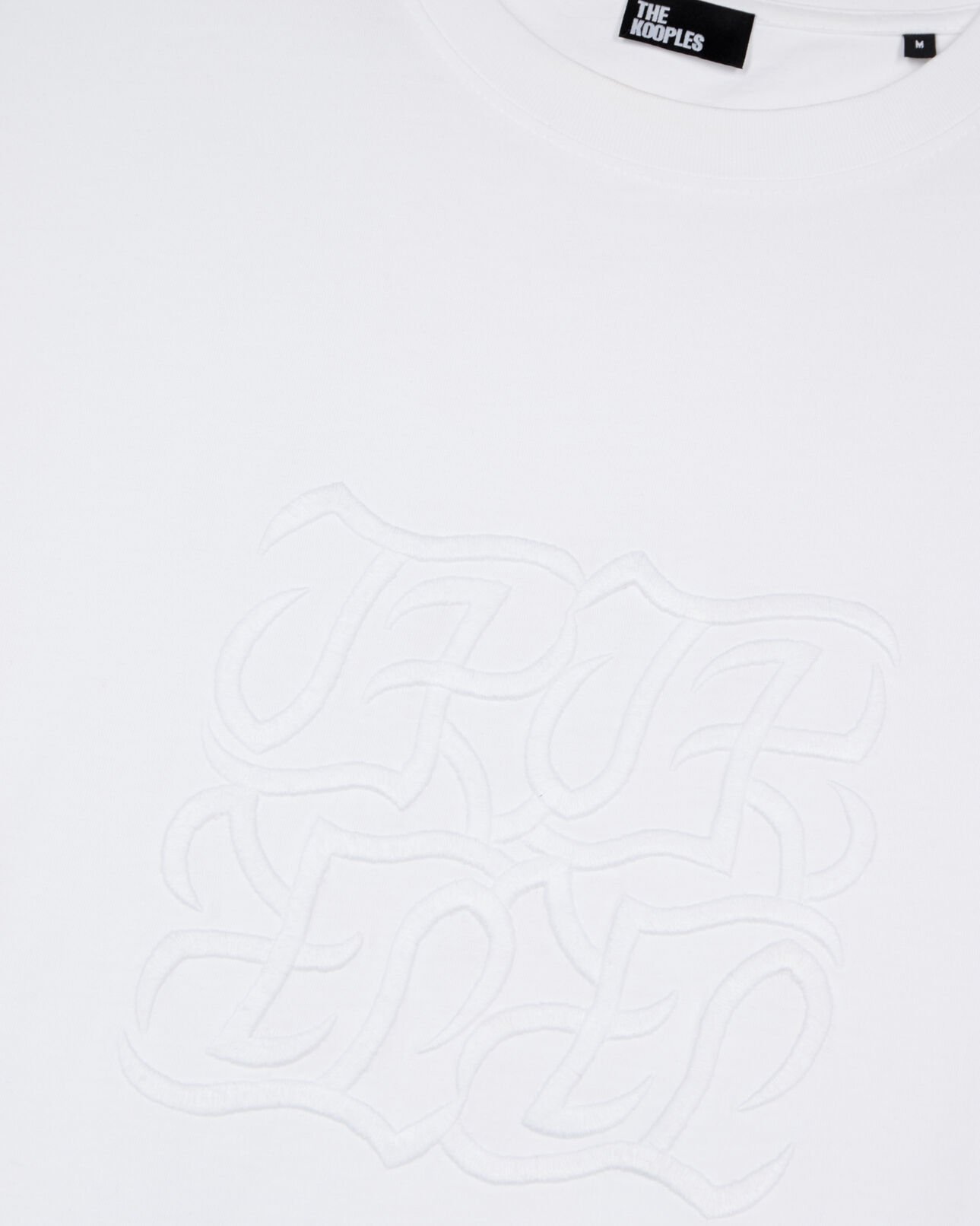 The Kooples MEN WHITE white t-shirt with logo embroidery
