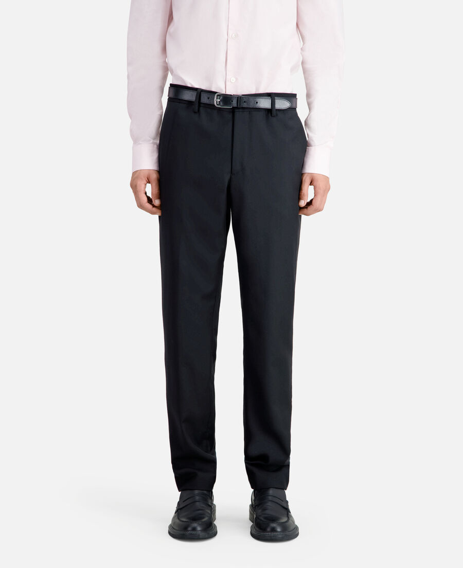 pantalon de costume en laine noir