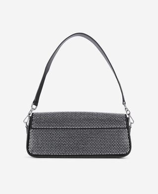 The Kooples WOMEN BLACK black nylon rhinestone clutch bag