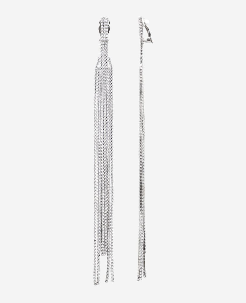 The Kooples FEMME SILVER boucles d'oreilles longues à clip argenté