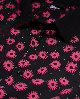 The Kooples HOMME BLACK / PINK chemise col classique imprimée