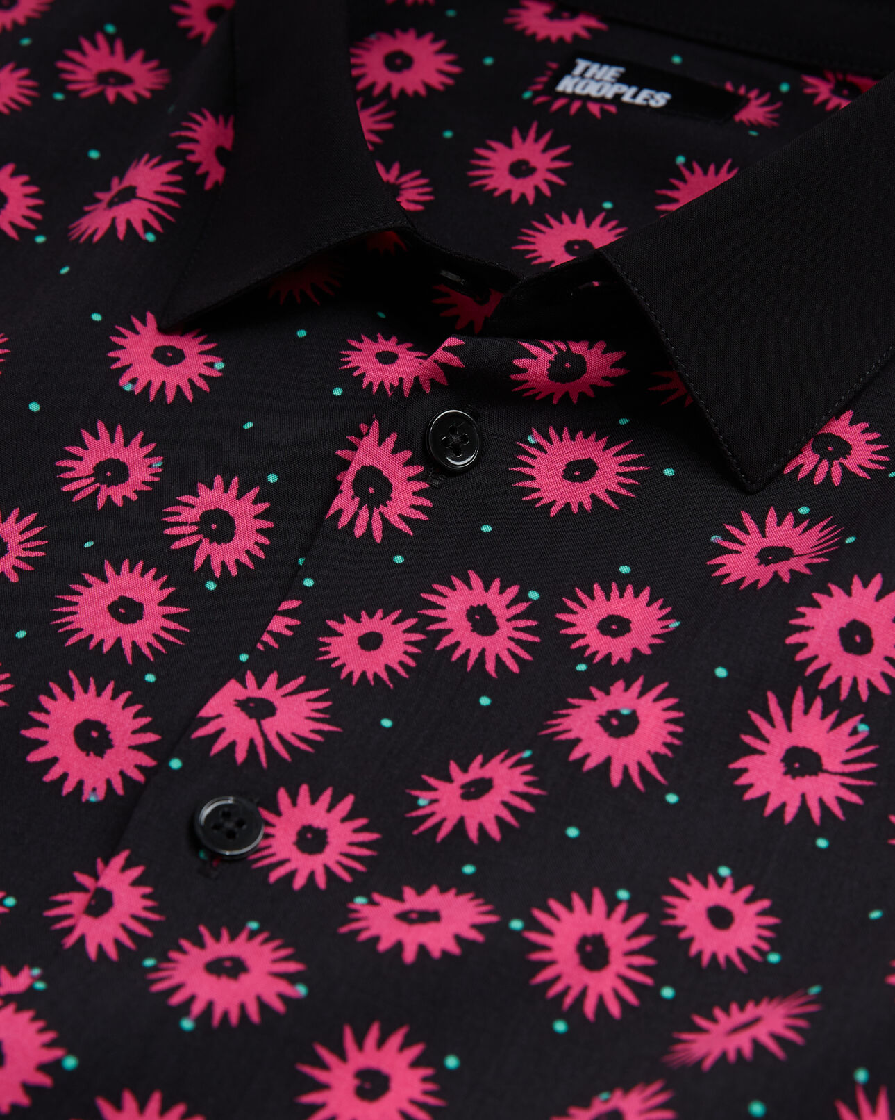 The Kooples HOMBRE BLACK / PINK camisa cuello clásico estampada