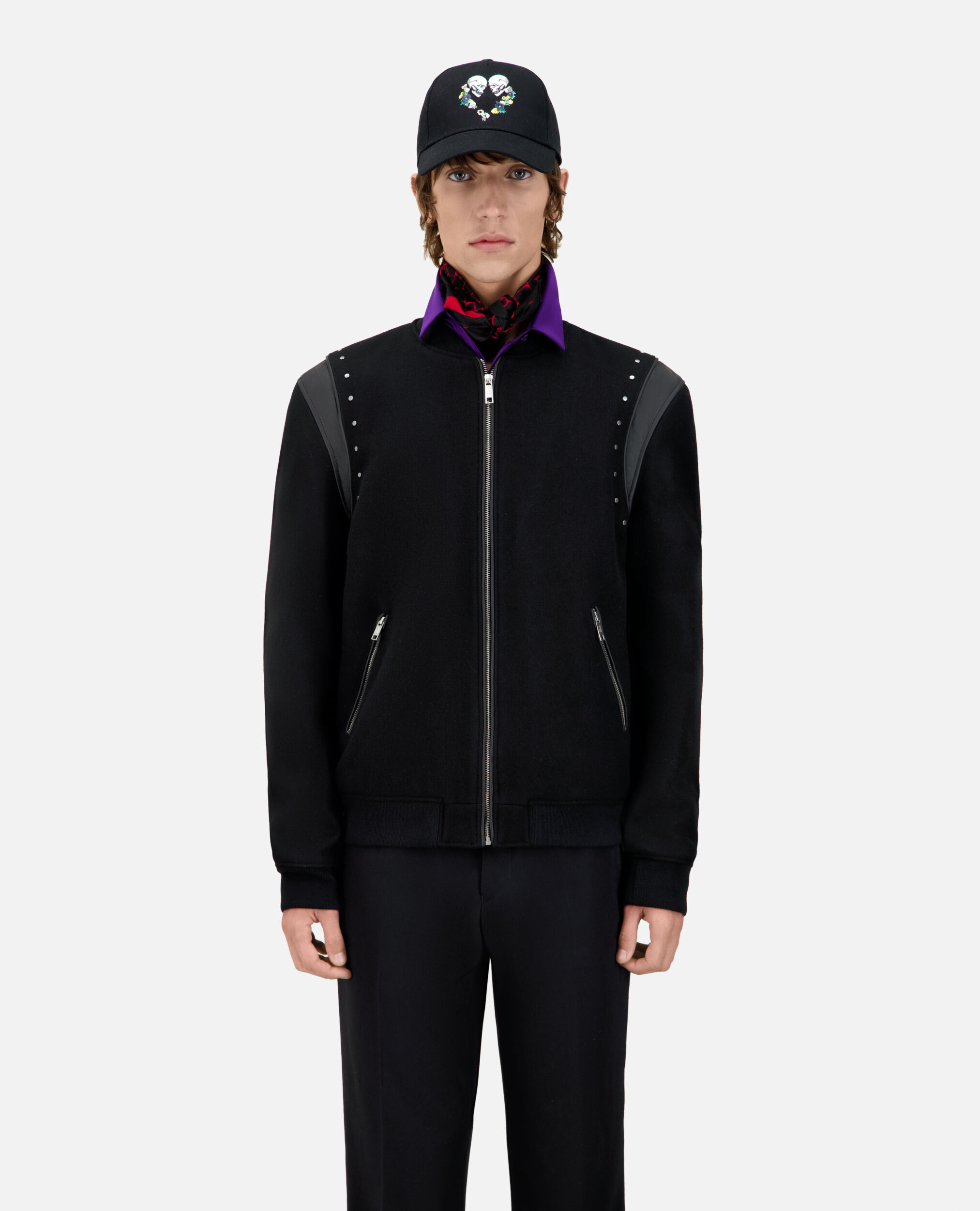 Black jacket with studs, BLACK, hi-res image number null