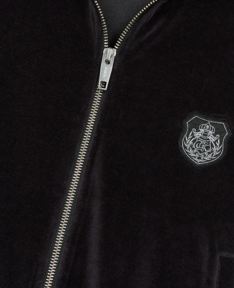 The Kooples F BLACK black velvet logo sweatshirt