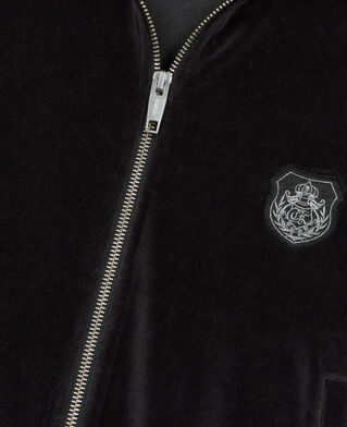 The Kooples F BLACK black velvet logo sweatshirt