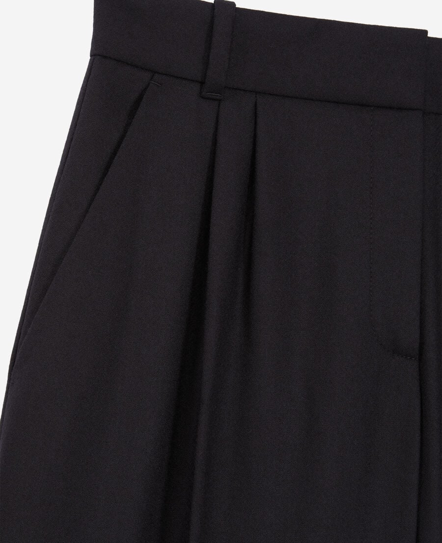 The Kooples FEMME BLACK pantalon à pinces noir en flanelle