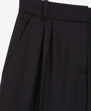 The Kooples FEMME BLACK pantalon à pinces noir en flanelle