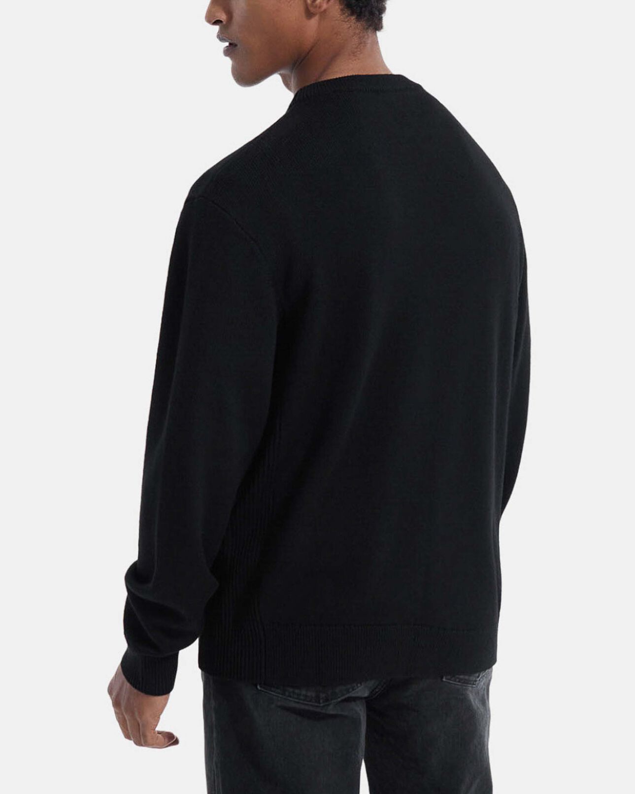 The Kooples HOMBRE BLACK jersey negro punto redondo triple banda