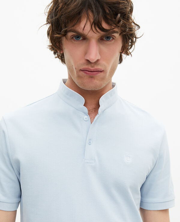 The Kooples H LAVENDER light blue cotton pique polo t-shirt
