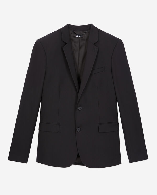 veste de costume noire en laine