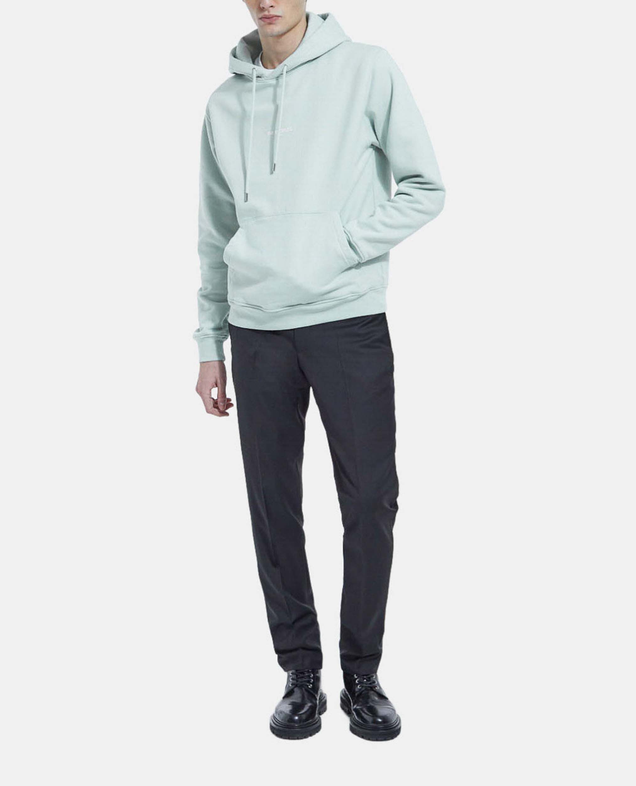 Sea green hoodie with logo on the chest The Kooples US