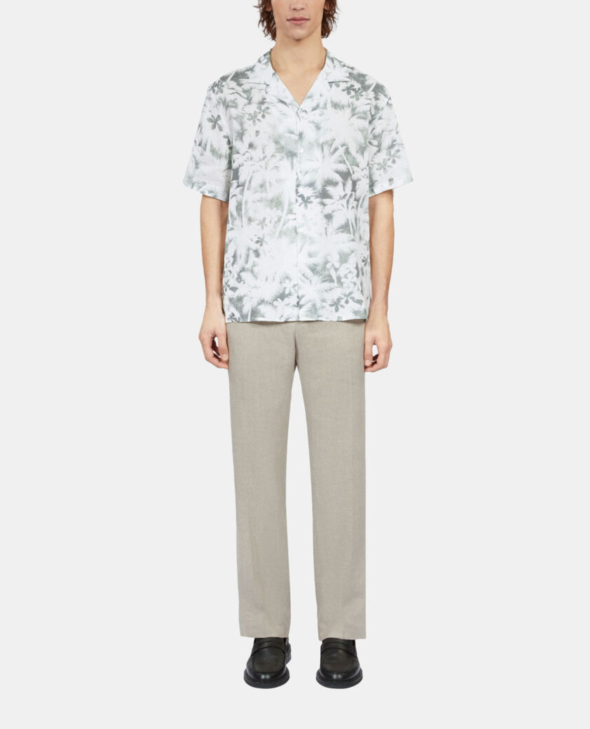 The Kooples H WHITE - KAKI short-sleeved printed shirt