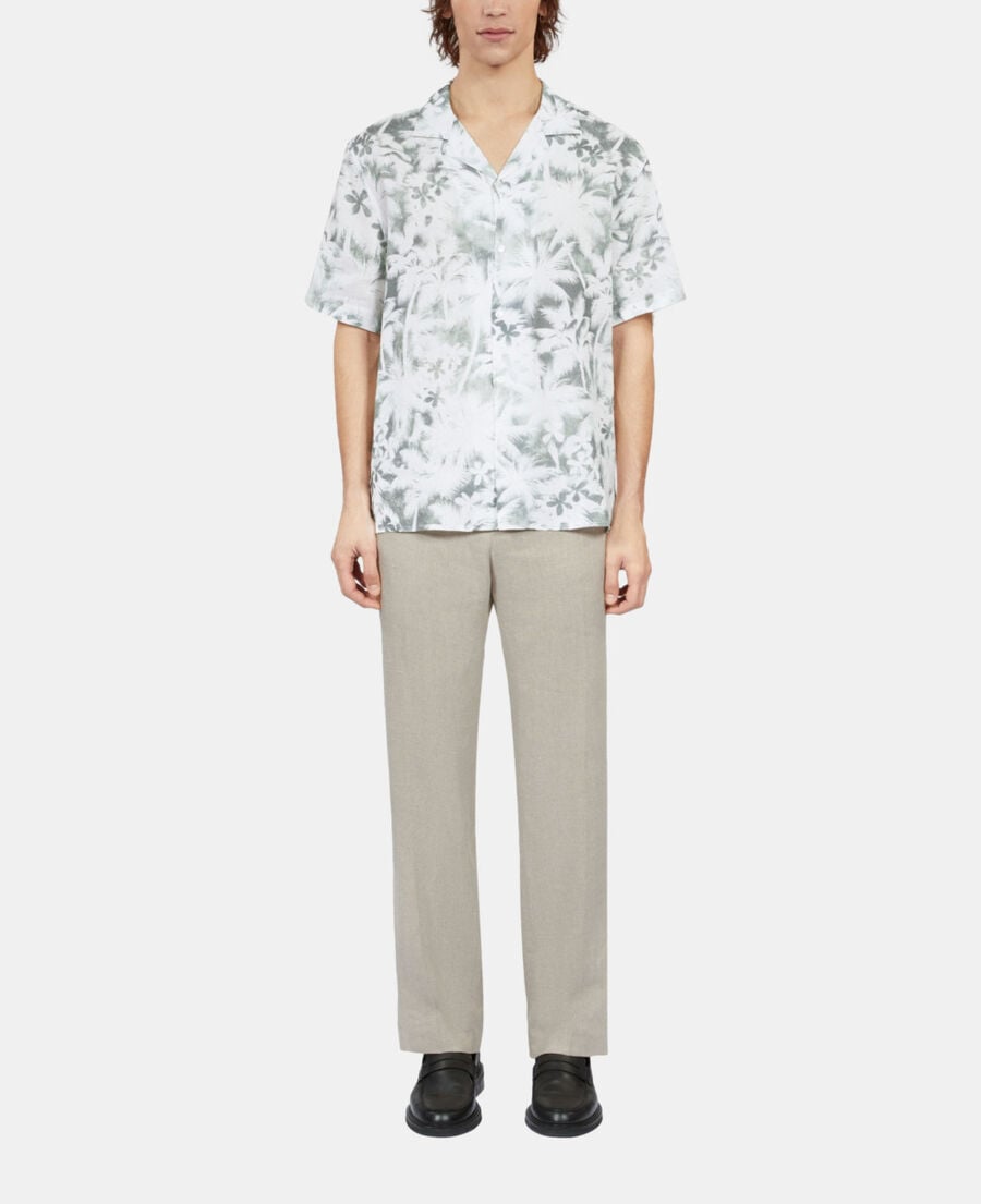 The Kooples H WHITE - KAKI short-sleeved printed shirt