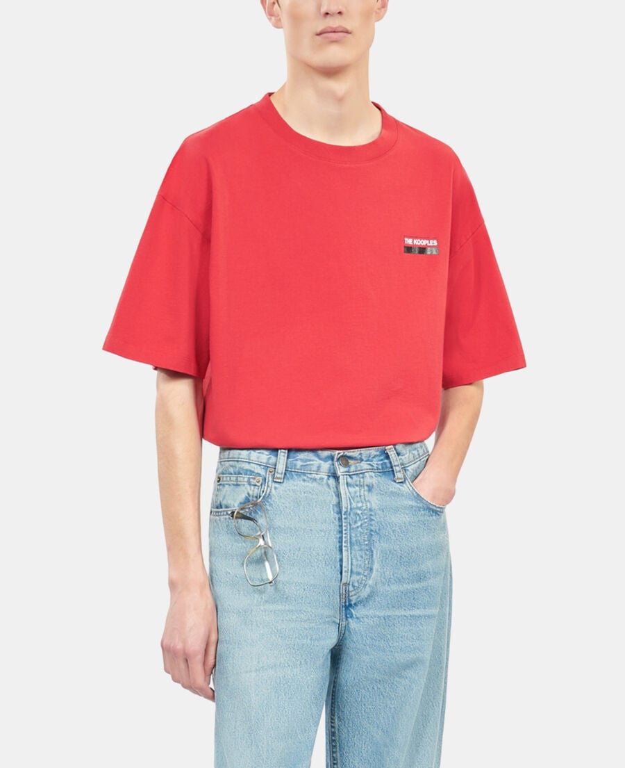 The Kooples HERREN RUBIS rotes t-shirt mit 100% wild-siebdruck