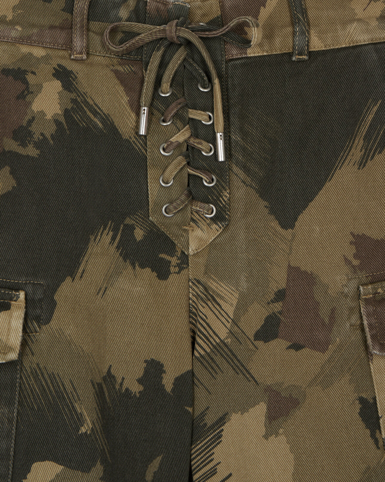 The Kooples WOMEN CAMOUFLAGE camouflage denim shorts