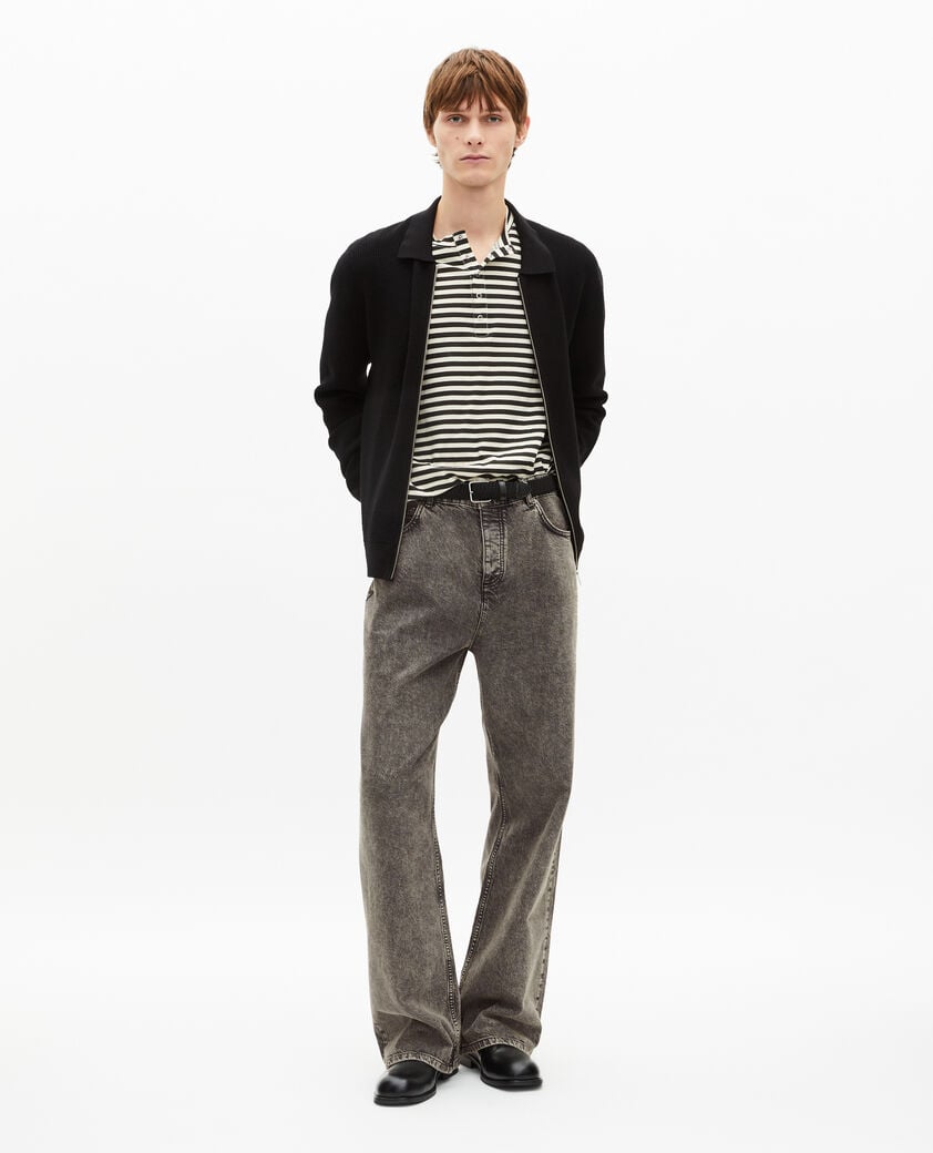 The Kooples HOMME BLACK cardigan en nid d'abeille noir