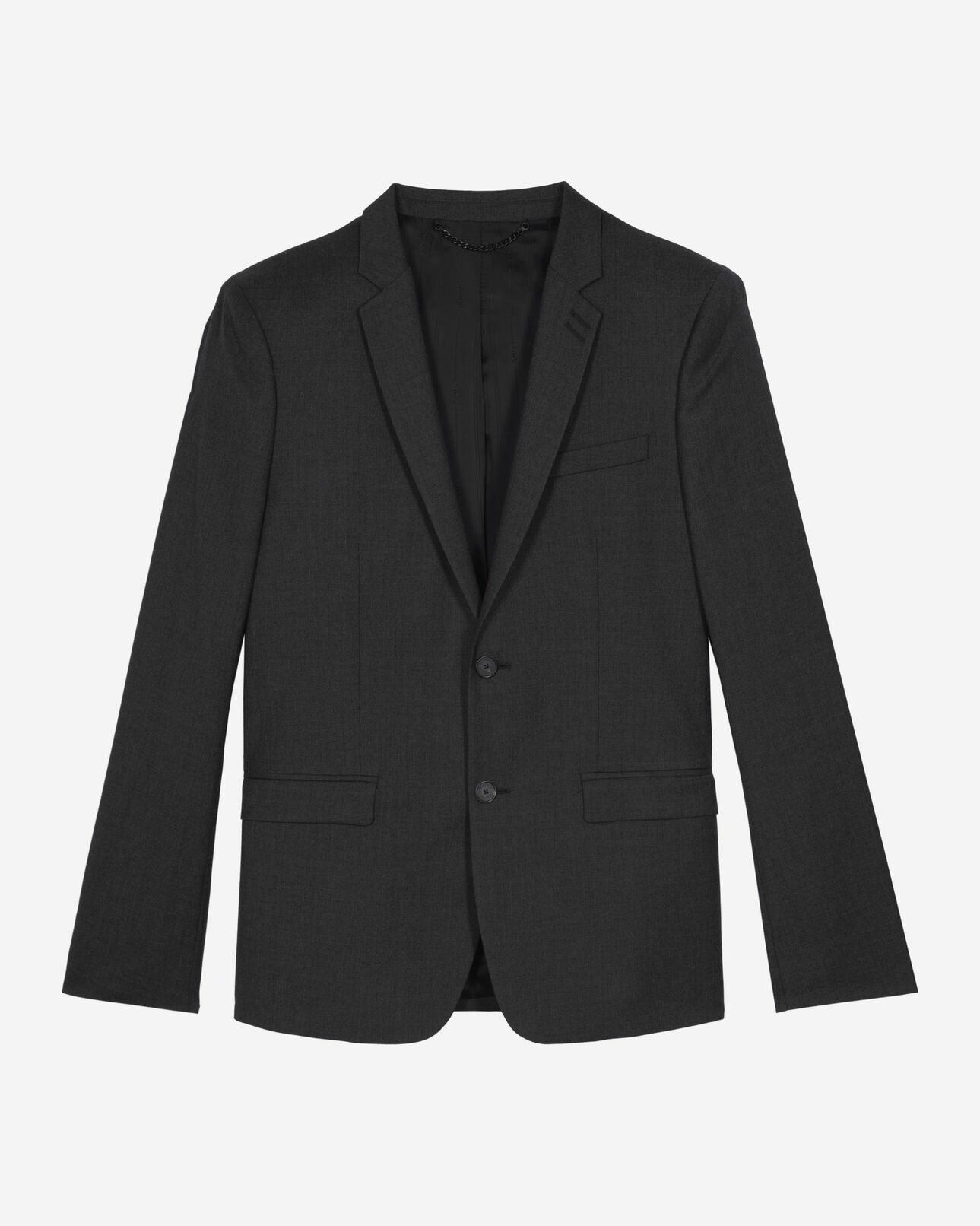 The Kooples HOMBRE GREY chaqueta de traje de lana negra de corte entallado