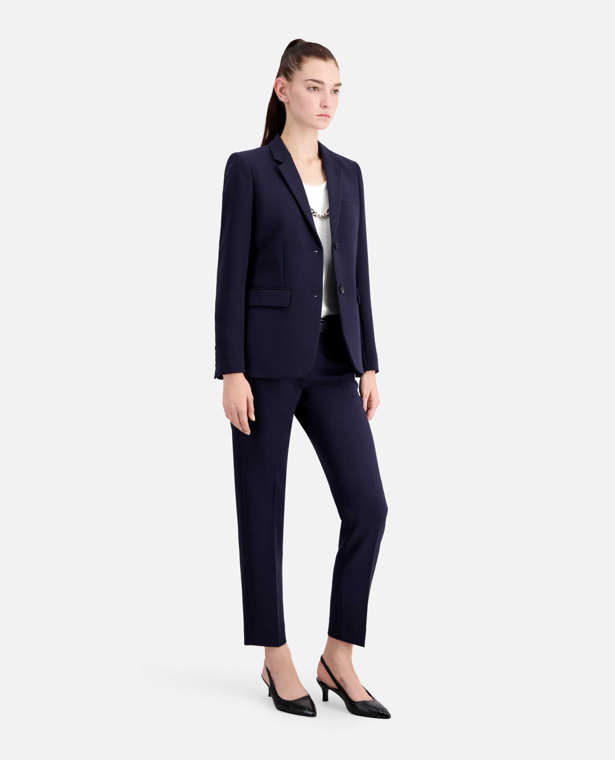 Womens navy blue suit jacket online